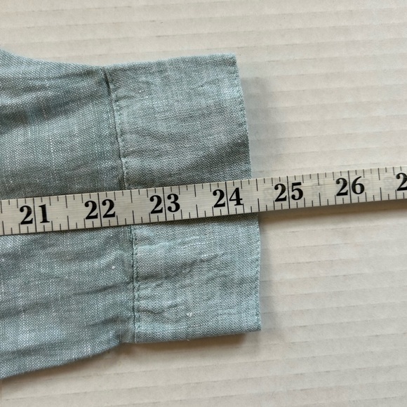 Sigrid Olsen 100% Linen Button Down sage color Shirt LARGE - Picture 10 of 10